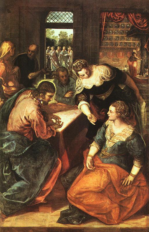 Jacopo Robusti Tintoretto Christ in the House of Martha and Mary oil painting image